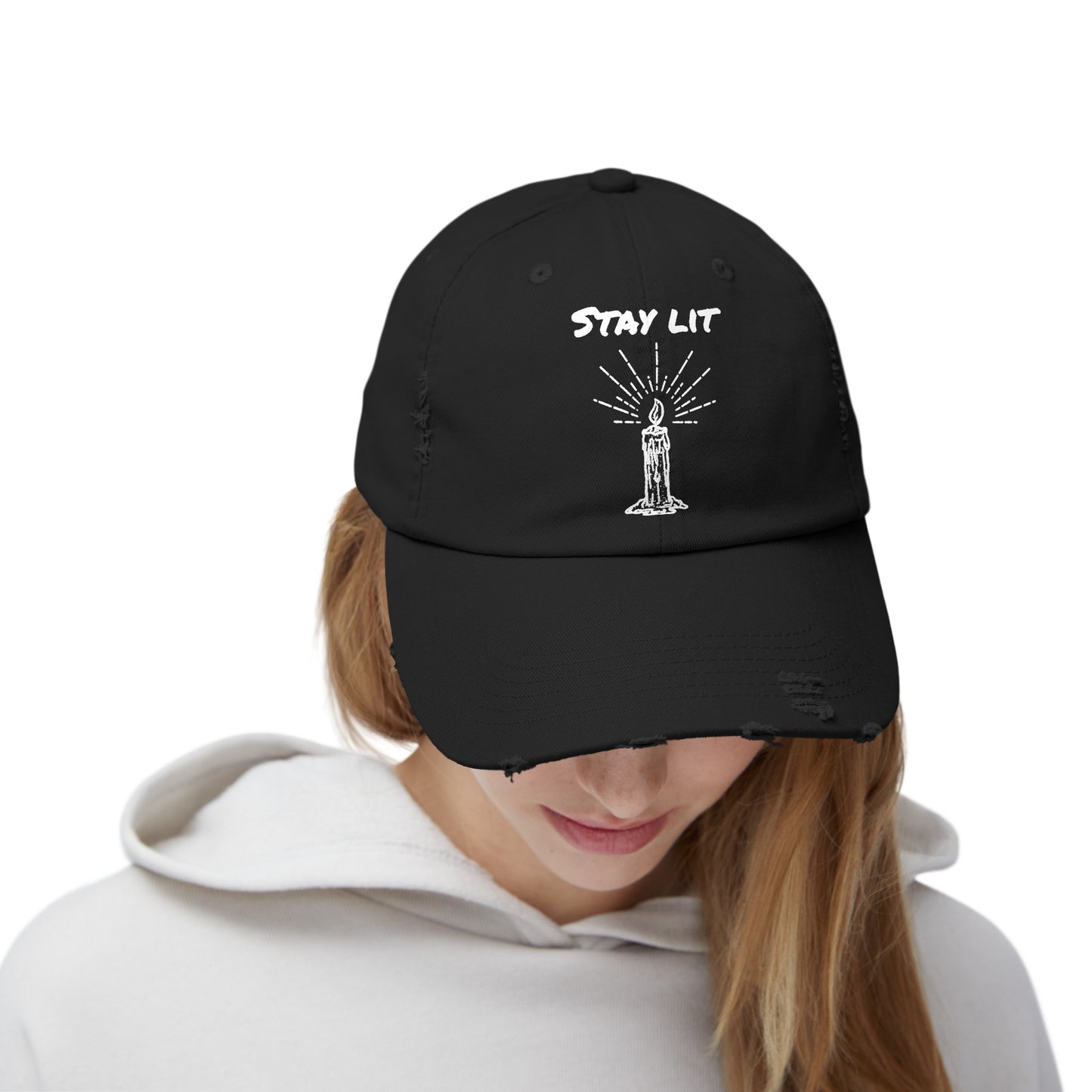 Stay Lit Distressed Cap